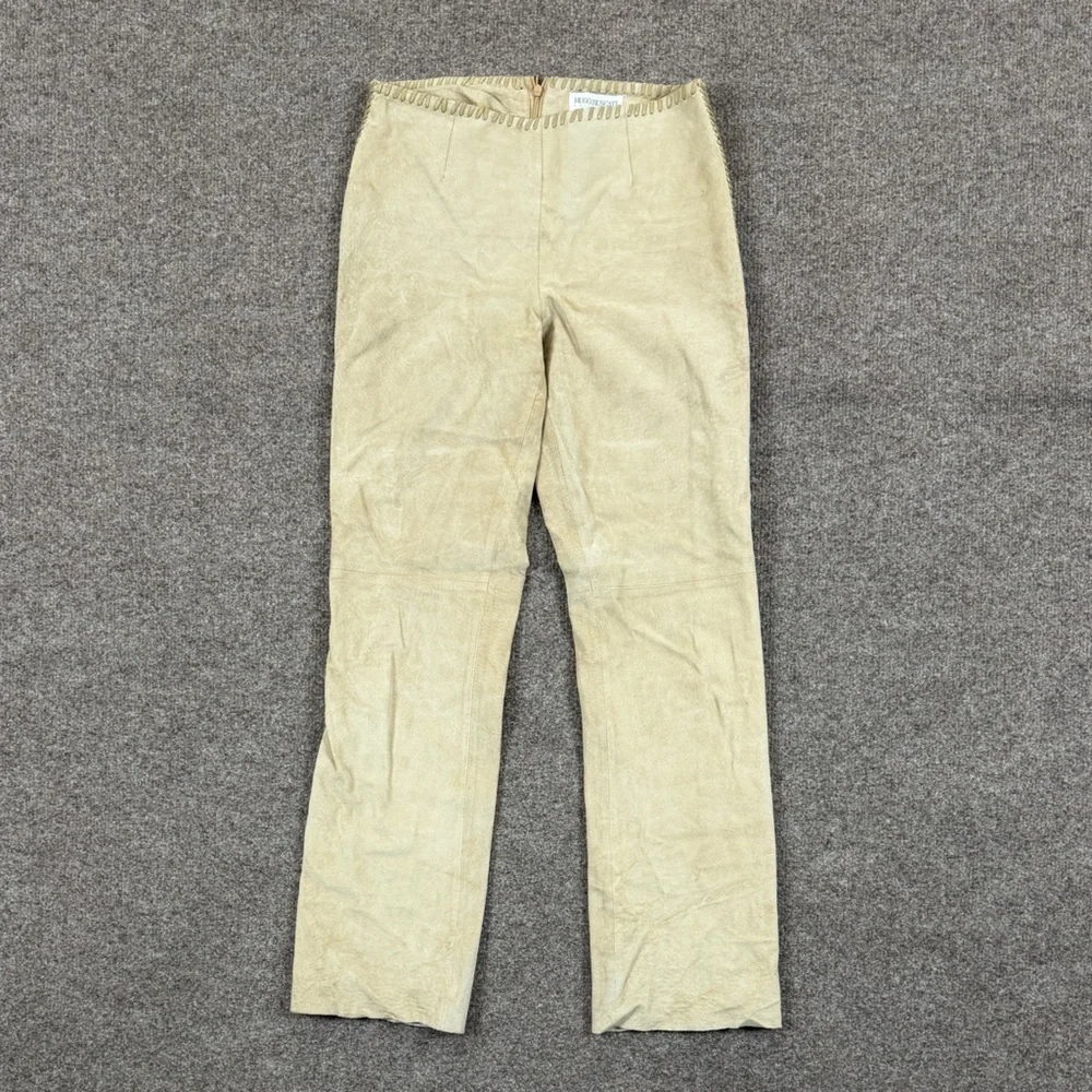 Vintage Hugo Buscati Tan Suede Low Rise‎ Flat Front Pants Women’s 4 Western Boho